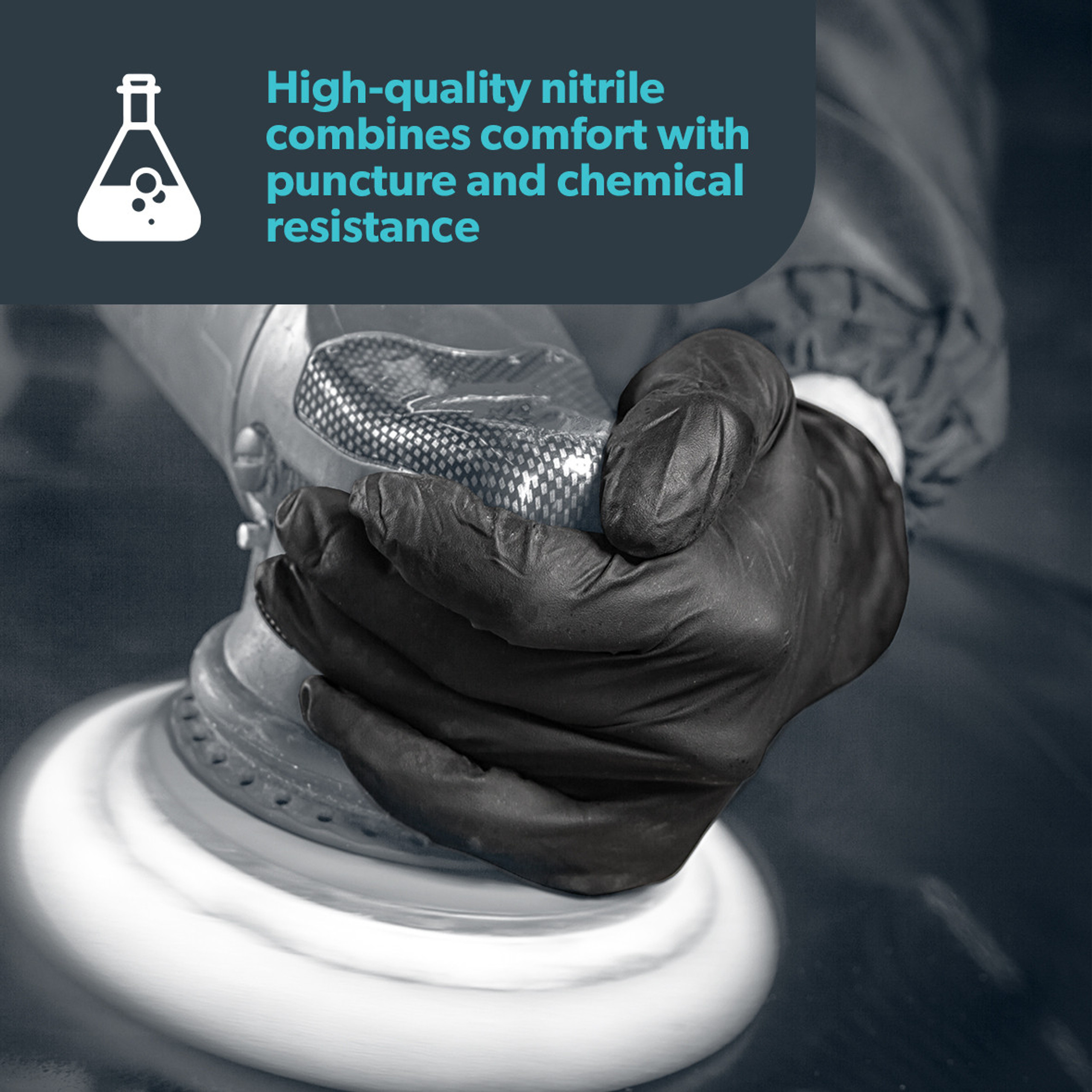 PRO.TECT Black Nitrile gloves - Image 3