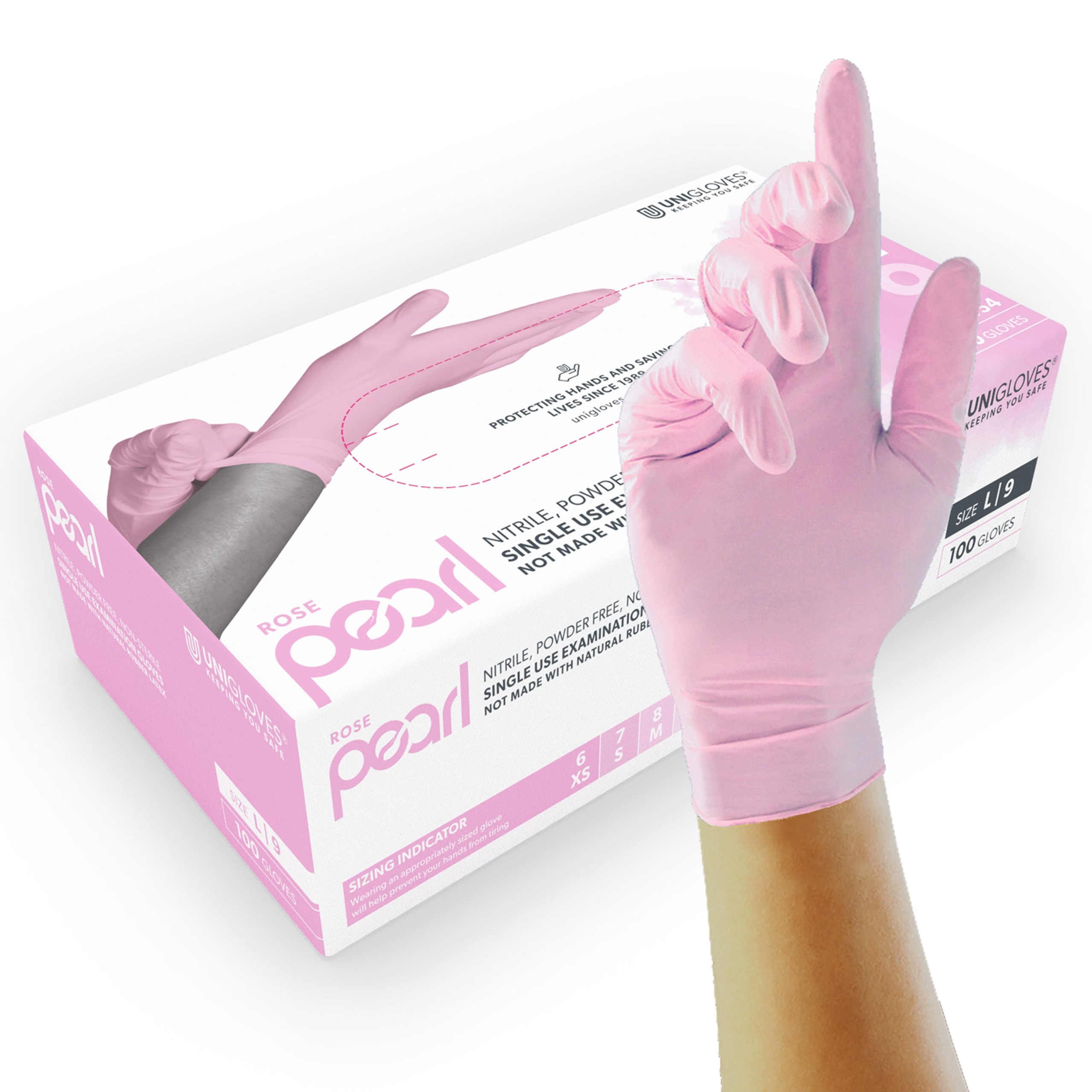 Rose Pearl Nitrile gloves